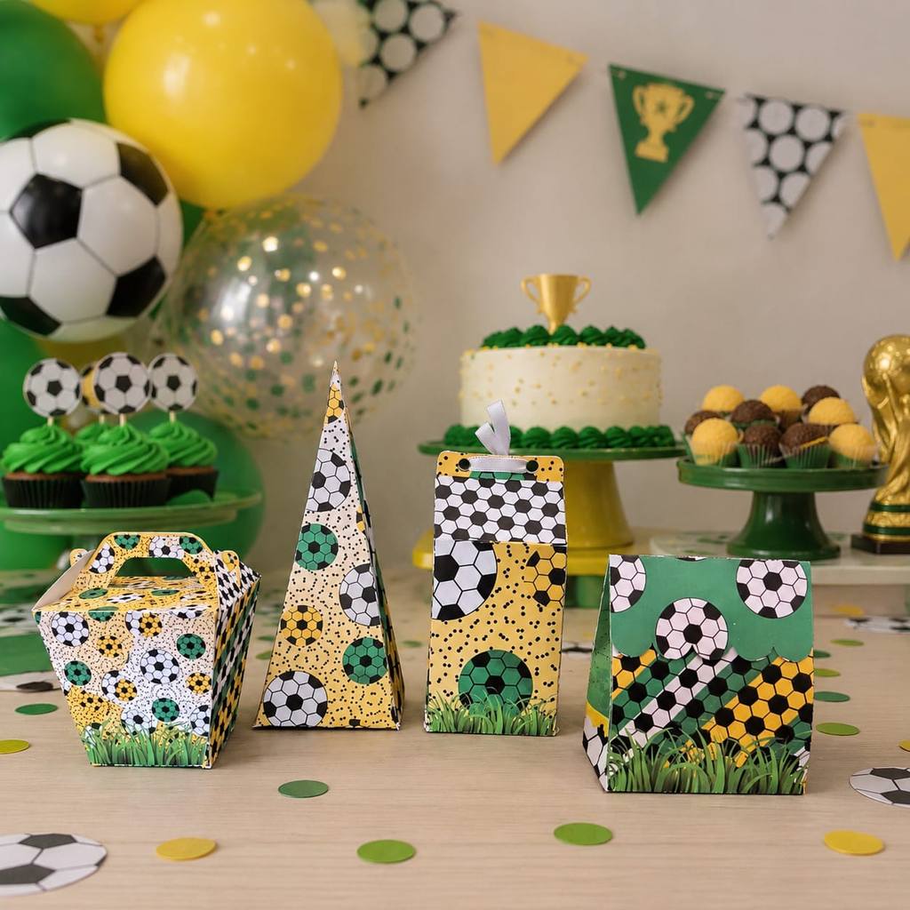 Kit Festa Pegue e Monte Copa do Mundo Futebol Brasil Caixinha Lembrancinha Infantil Personalizada