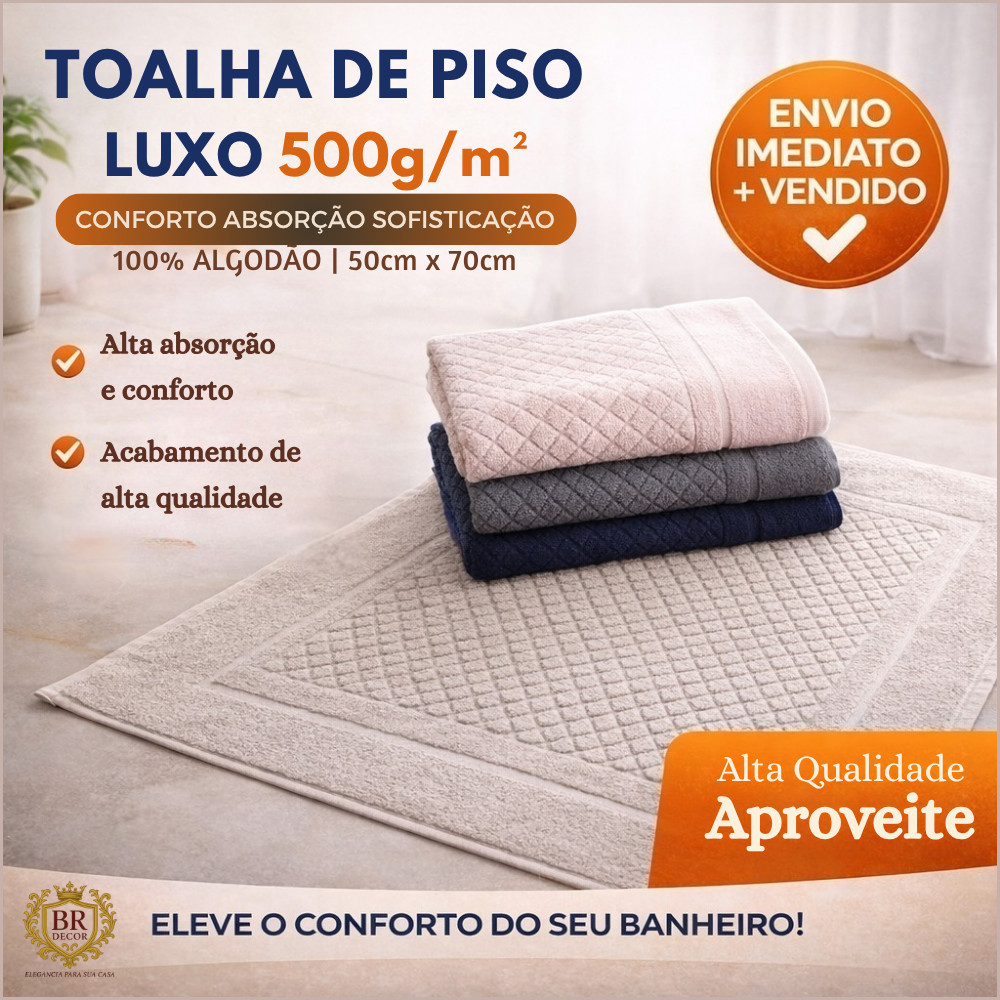 Toalha de Piso Rapida Absorção 50cm x 70cm - 500g/m²