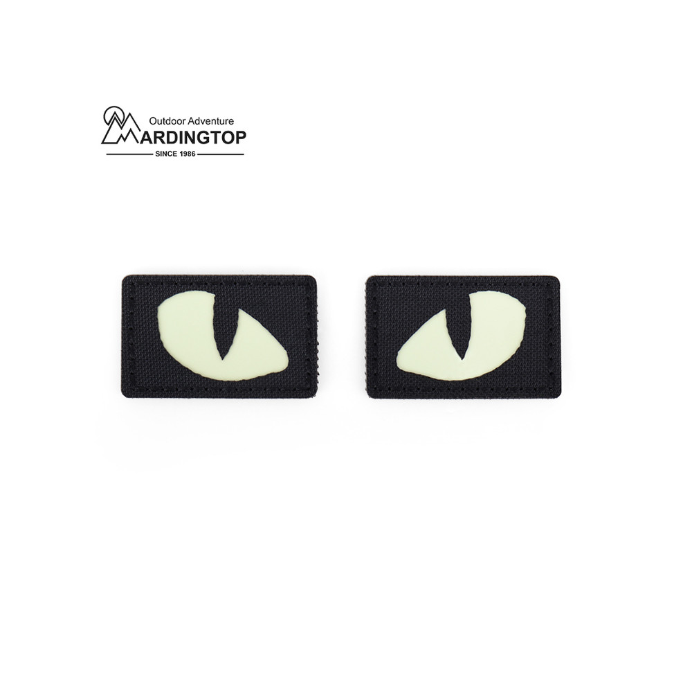 Mardingtop luminoso olho de gato moral emblema conjunto mochila acessórios ao ar livre braçadeira tática Velcro personal
