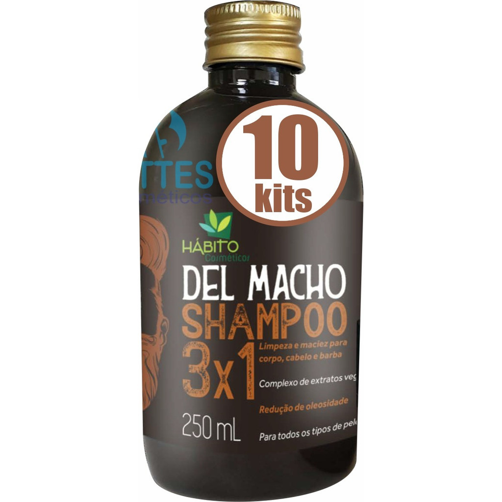 10 Shampoo Del Macho Hábito Cosméticos Higiene Homem Revenda