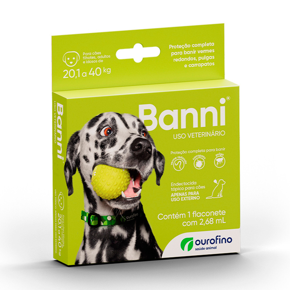 Antipulgas Banni para Cães 20,1kg até 40kg Ourofino 1 Pipeta em Oferta na Shopee