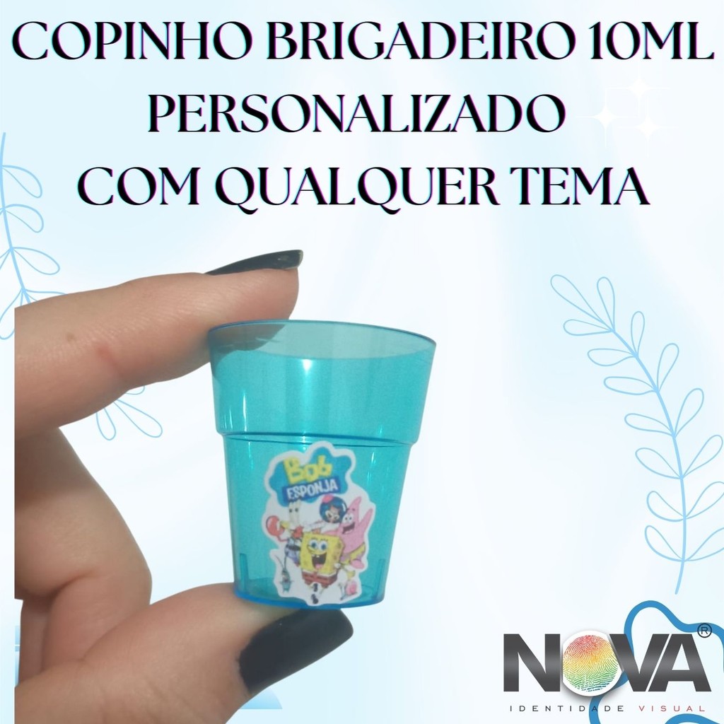 Copinhos para Brigadeiro de colher 10ml com Adesivo Temático Personalizado Aniversários Festas  Eventos Formaturas em Oferta na Shopee