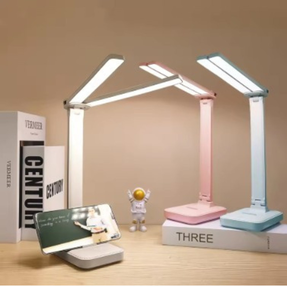 Luminária de Mesa LED XTRAD Touch Recarregável Abajur Flexível com Suporte para Celular e Caneta