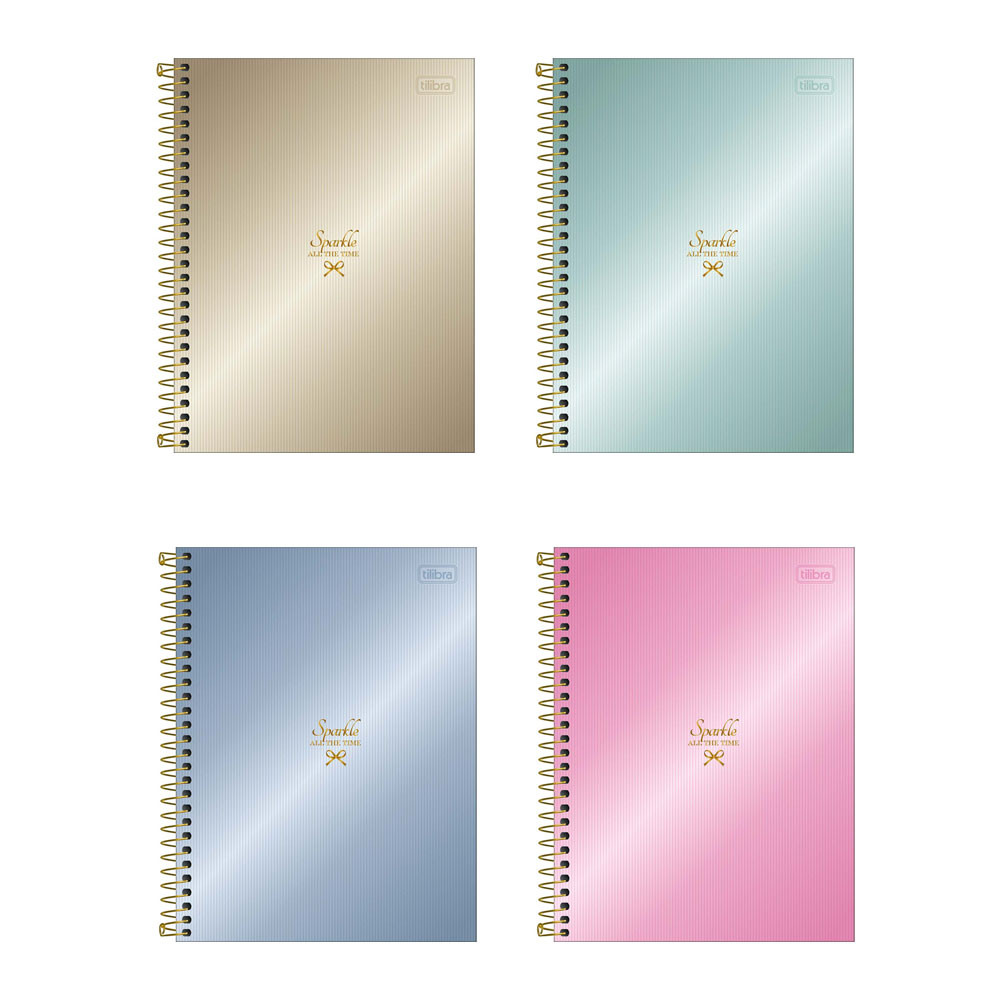 Caderno colegial capa dura 10x1 160 folhas West Village Metalizado Tilibra