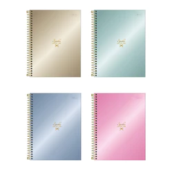 Caderno colegial capa dura 10x1 160 folhas West Village Metalizado Tilibra