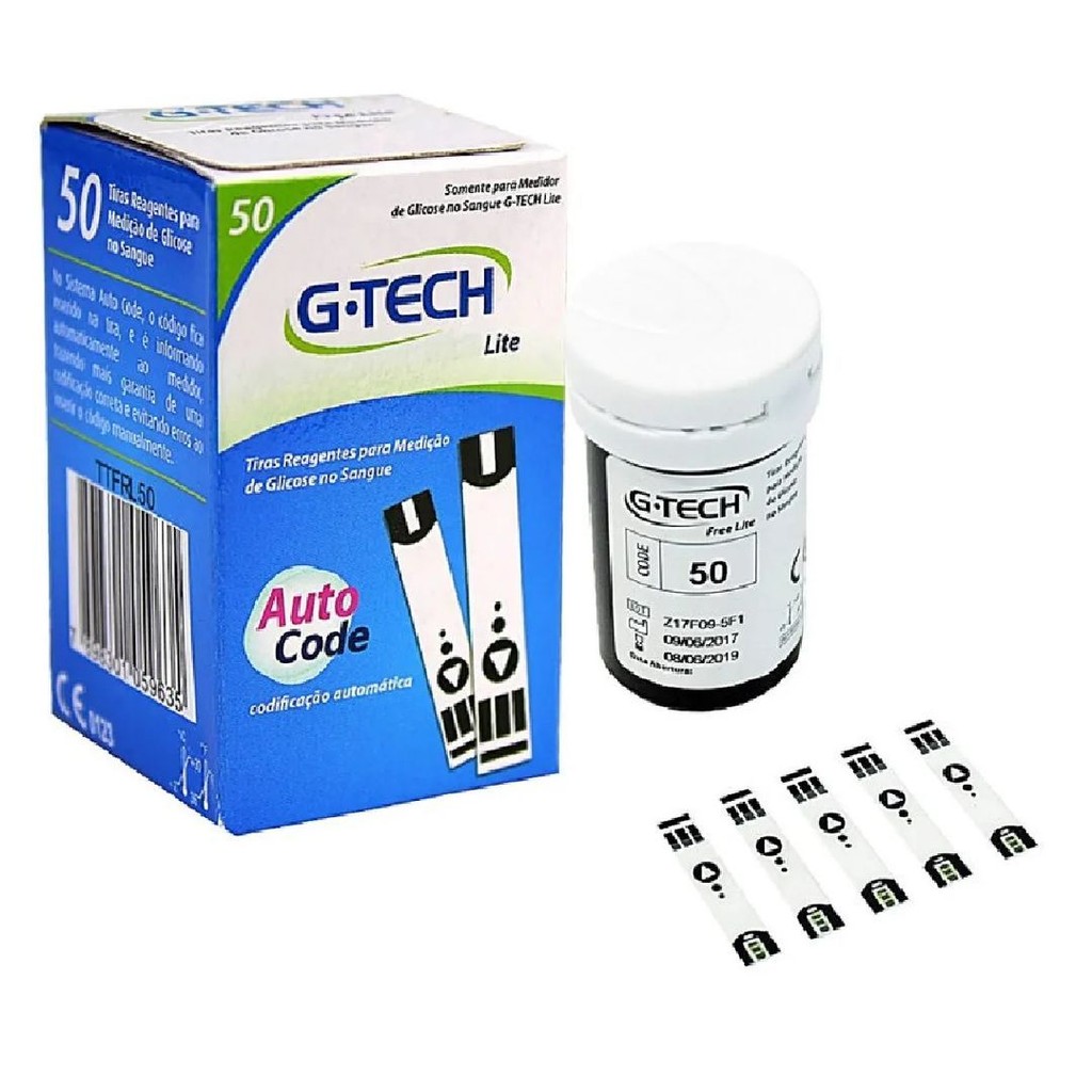 Tiras Medição De Glicose Auto Code Lite C/50 Unidades Gtech