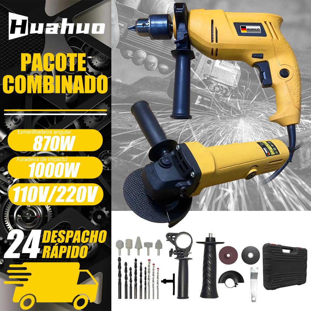 Kit Multi Ferramentas 2 Em 1 Furadeira/Esmerilhadeira Multifunções Acessórios gratuitos