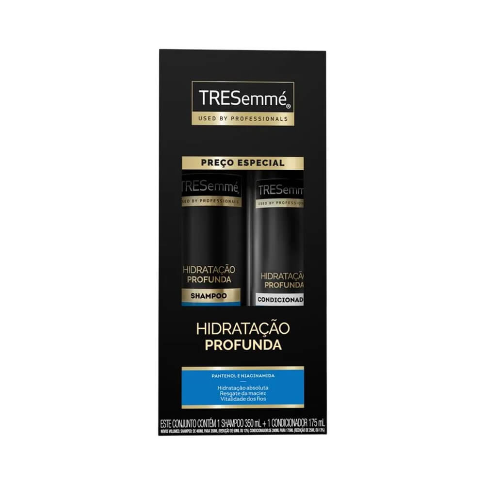 Kit Tresemmé Shampoo 350ml + Condicionador 175ml Hidratação Profunda