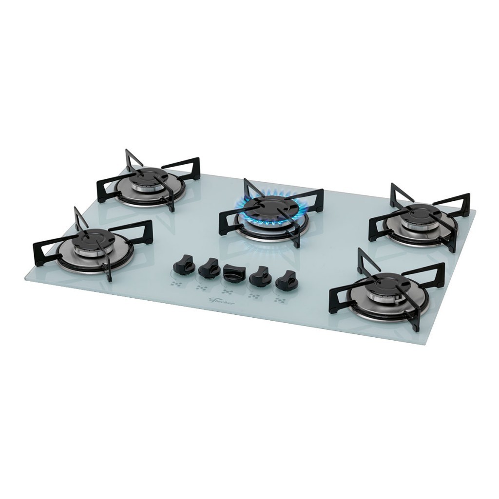 Cooktop Fogão à Gás 5 Bocas com Vidro - Fischer