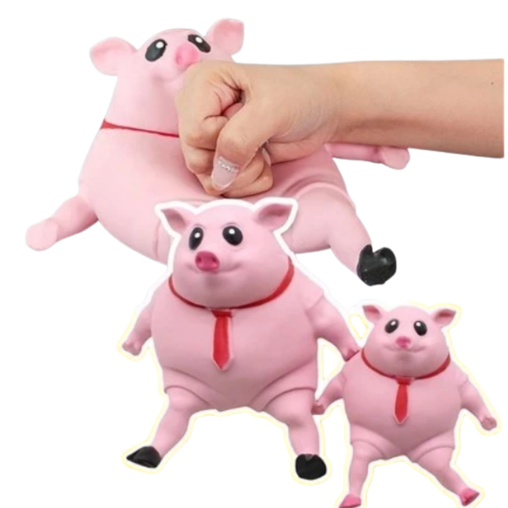 Brinquedo Porquinho Rosa Squishy com Areia Mágica  Apertar Alivio De Estresse