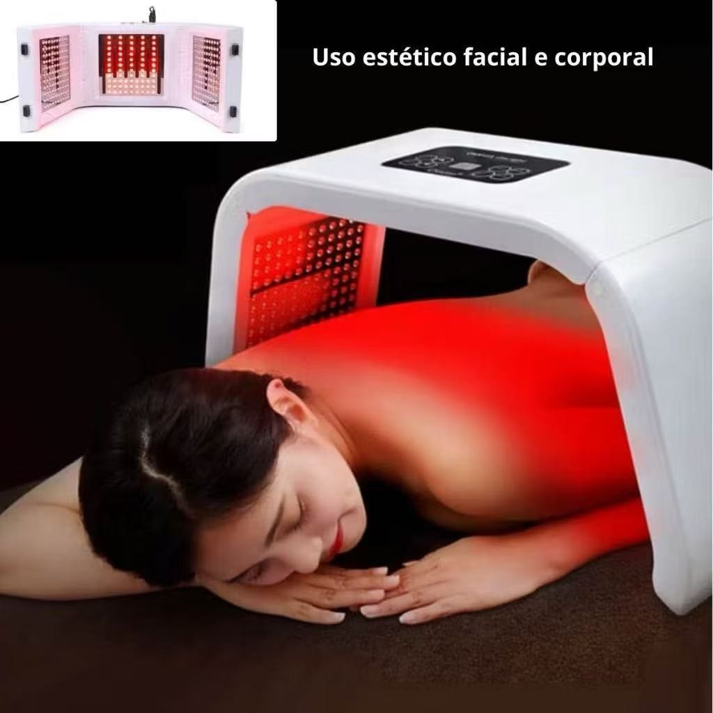 Câmera Led Facial Fototerapia 7 Cores PDT Led BIVOLT Cuidados Com A Pele Facial Removedor Acne Anti Rugas
