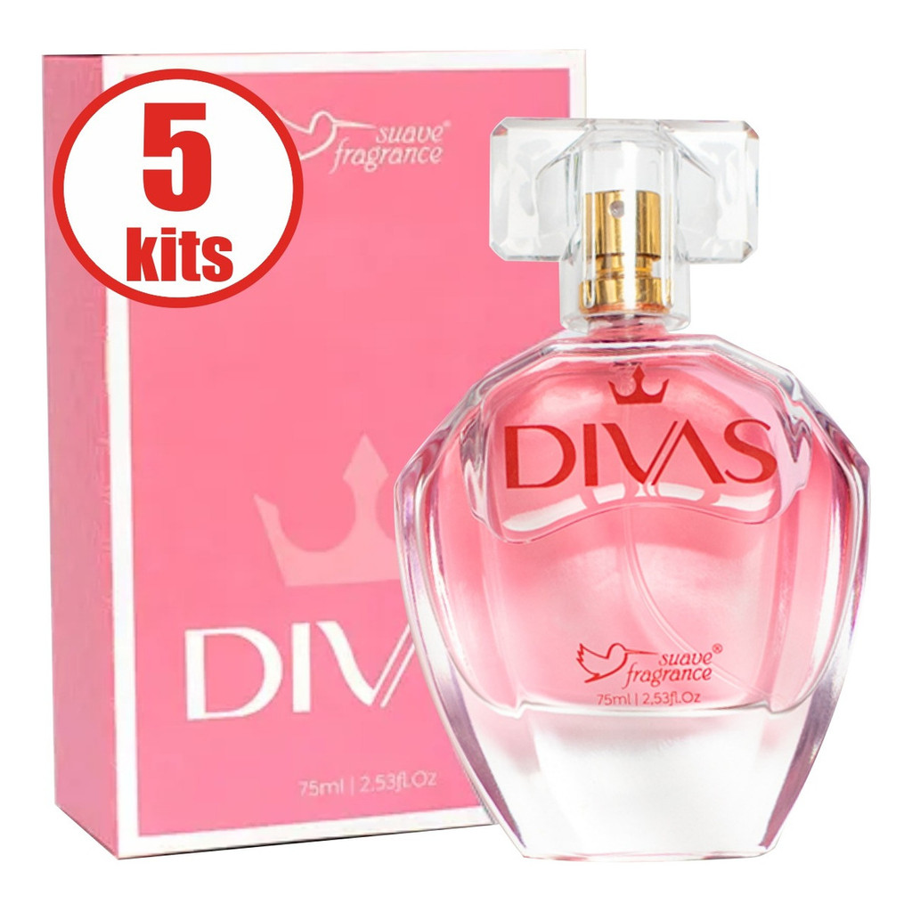 5 Colônia Divas Suave Fragrance Fragrância Floral 
