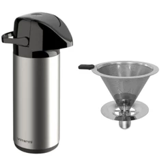 Kit Garrafa Térmica 1 Litro Inox + Coador Ecológico Inox T103 Unitermi