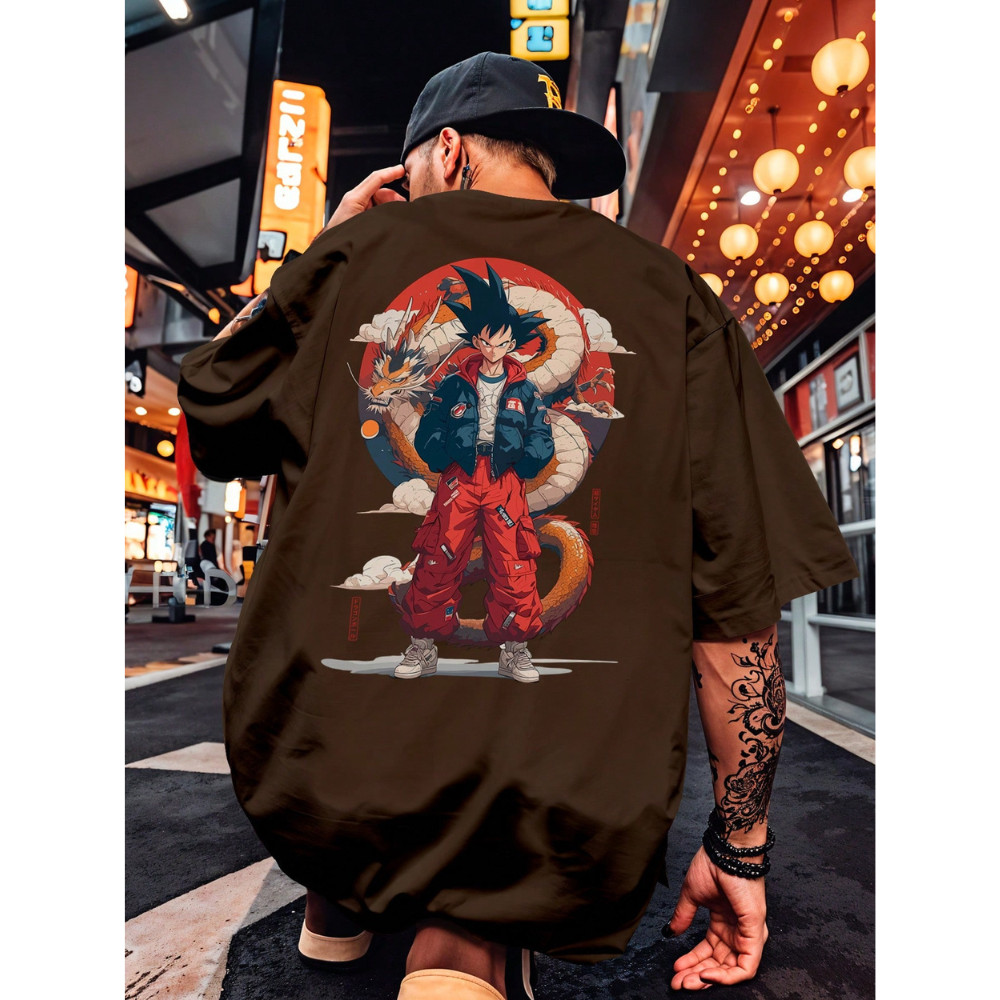 Camisa Camiseta Oversized Streetwear Estampada Anime Manga Dragon Ball Goku Skatista Bt632