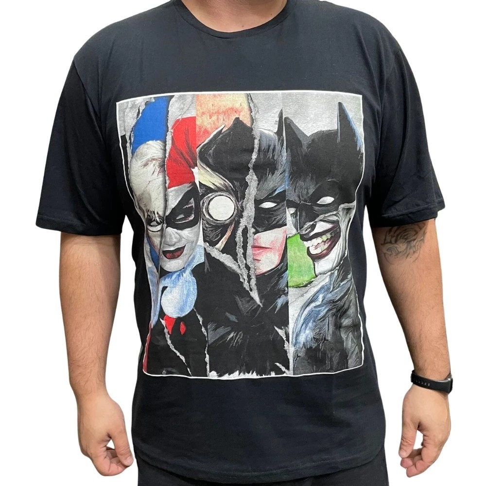 Camiseta - Batman, Coringa, Arlequina Vilões DC Comics tamanho G autor ROSSTAMP