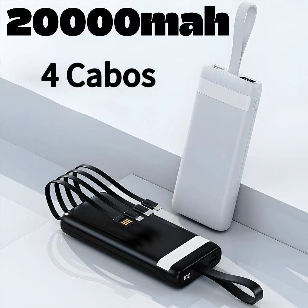 Power Bank Universal de 20.000mAh Carregador Portátil para Android e iOS, Inclui Lanterna Integrada