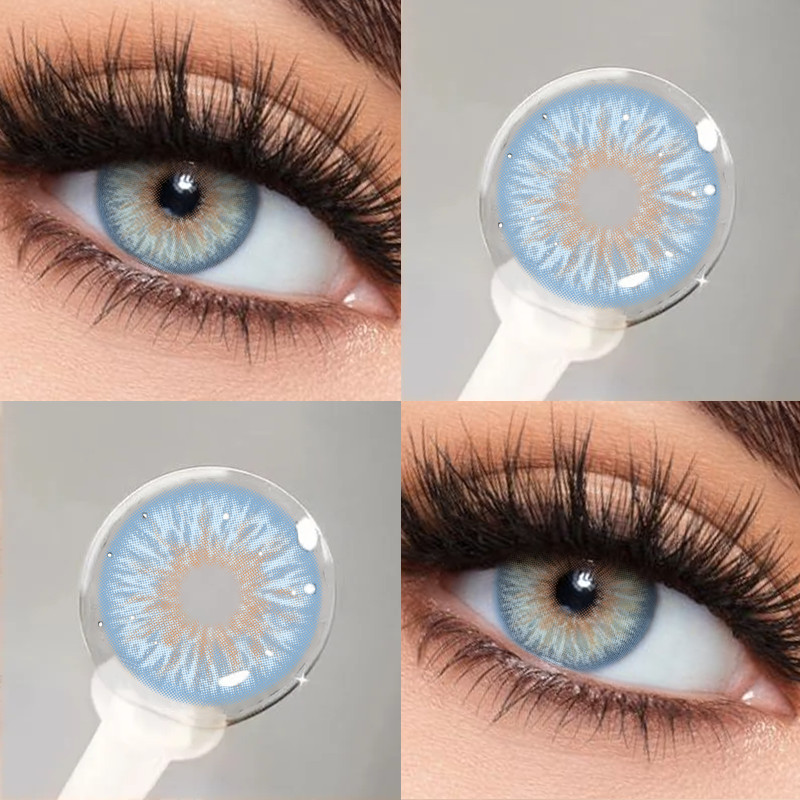 Lente De Contato Azul Avatar Maquiagem Para Os Olhos 14.2 Mm Íris Natural Camada Urbana Uso Em 1Ano 2 Peças