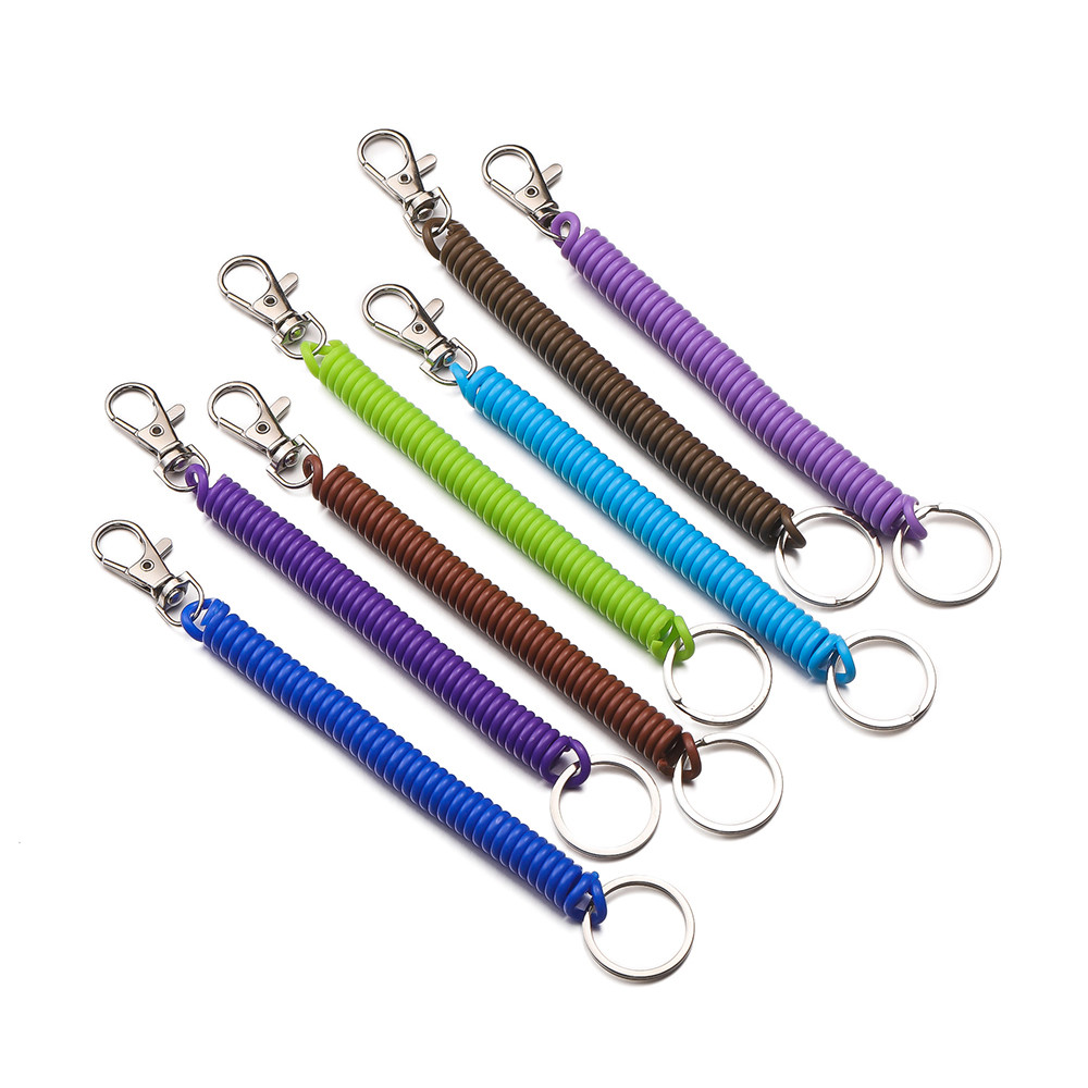 Corda De Mola De Plástico Chaveiro Colorido anti-Perda Linha Telefônica Cordão Telescópico