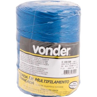 Corda Multifilamento Trançada 2mm X 408M Azul Vonder em Oferta na Shopee