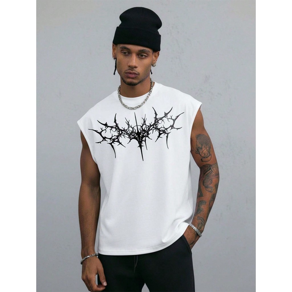 Camiseta Regata Oversized Masculina Estampa Básica Blusa Over Machão Sem Manga Streetwear Descolada