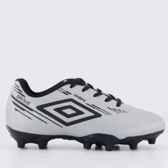 Chuteira Umbro Brave Campo Juvenil Cinza e Preto