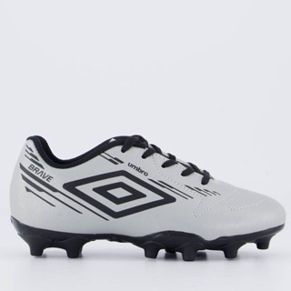 Chuteira Umbro Brave Campo Juvenil Cinza e Preto em Oferta na Shopee