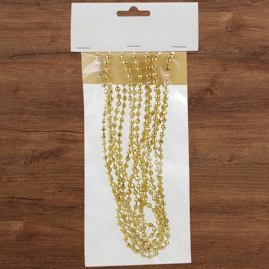 Cordão Decorativo de Natal - Pedrinhas - Ouro - 2,70m - 1 unidade - Cromus - Rizzo em Oferta na Shopee