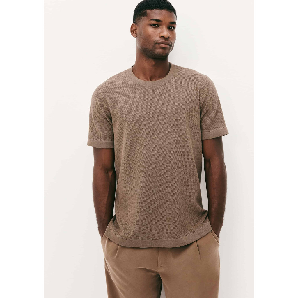 Camiseta Masculina Regular em Tricô em Oferta na Shopee