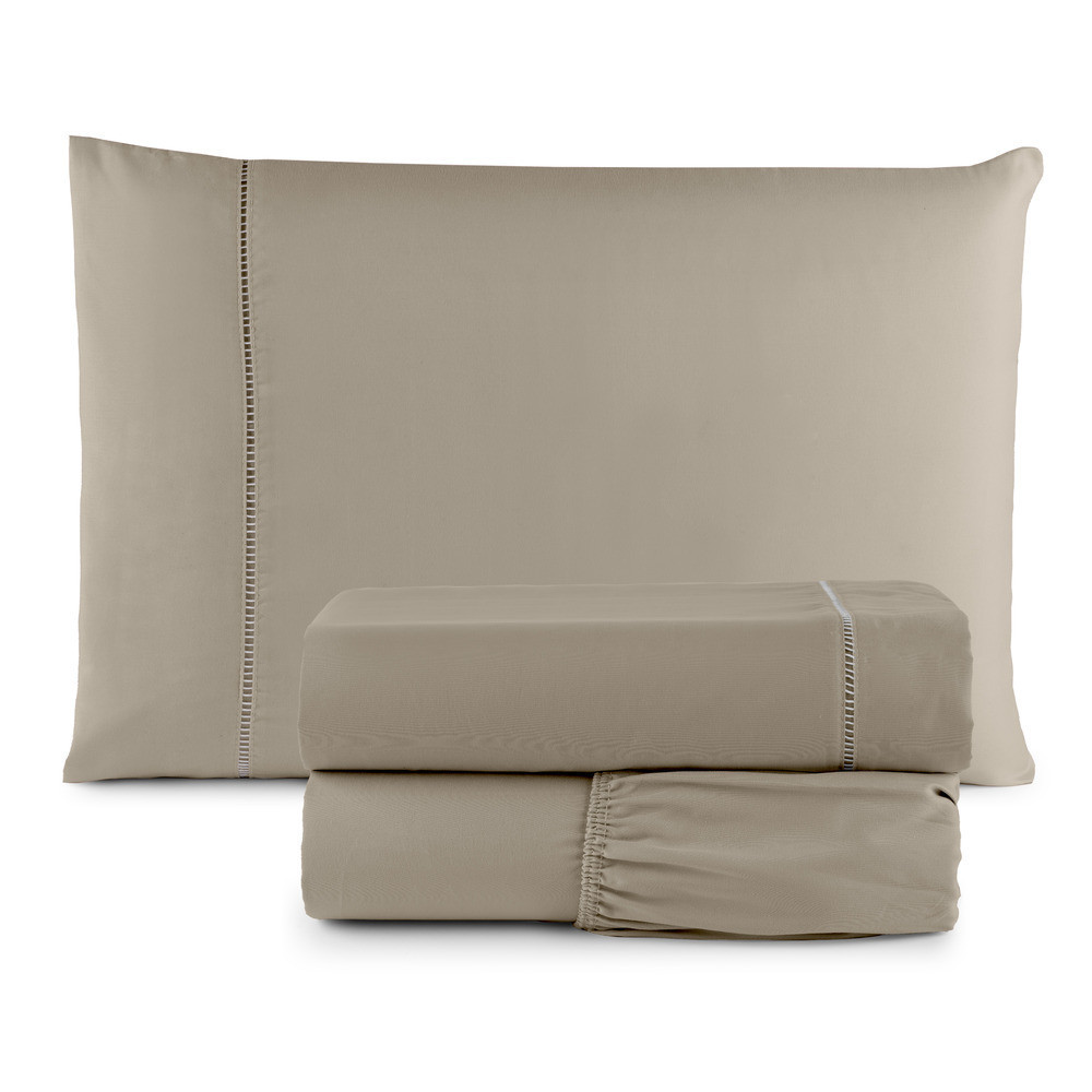 Jogo Para Cama Lençol Solteiro 3 Peças 400 Fios Luxuoso Micropercal Ponto Palito