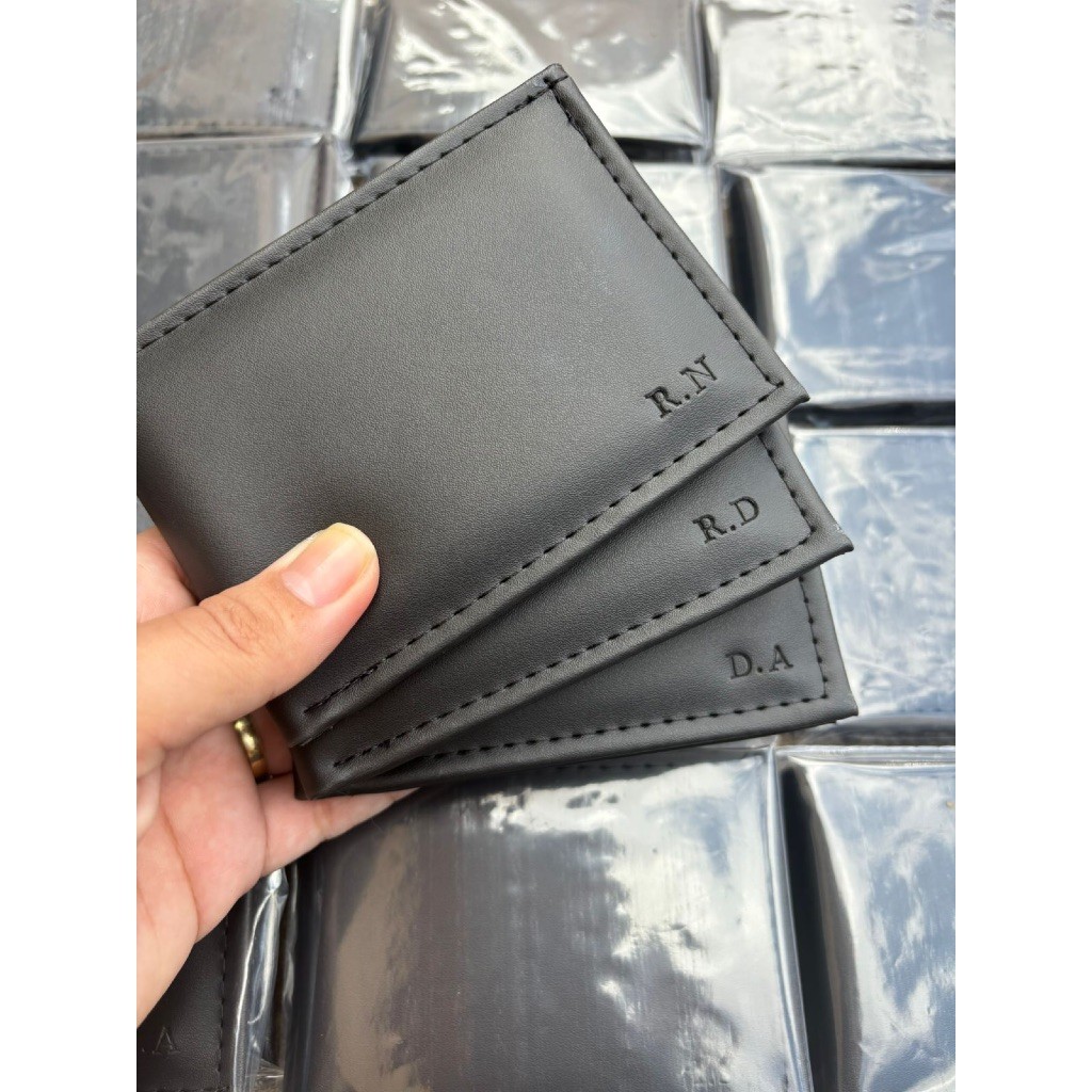 ￼Kit 5 Unidades Carteira Masculina Slim Personalizada Com Iniciais Em Couro Sintetico em Oferta na Shopee