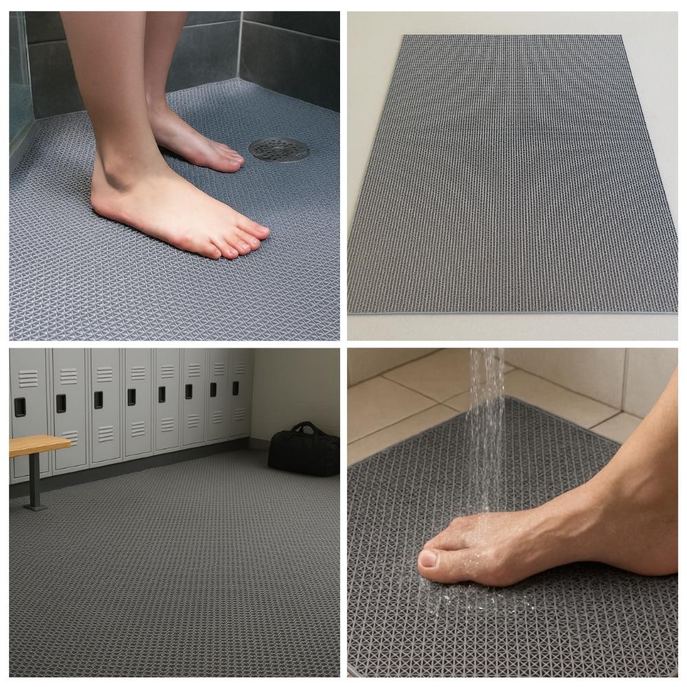 Tapete Vazado Antiderrapante Emborrachado Banheiro 120x60cm