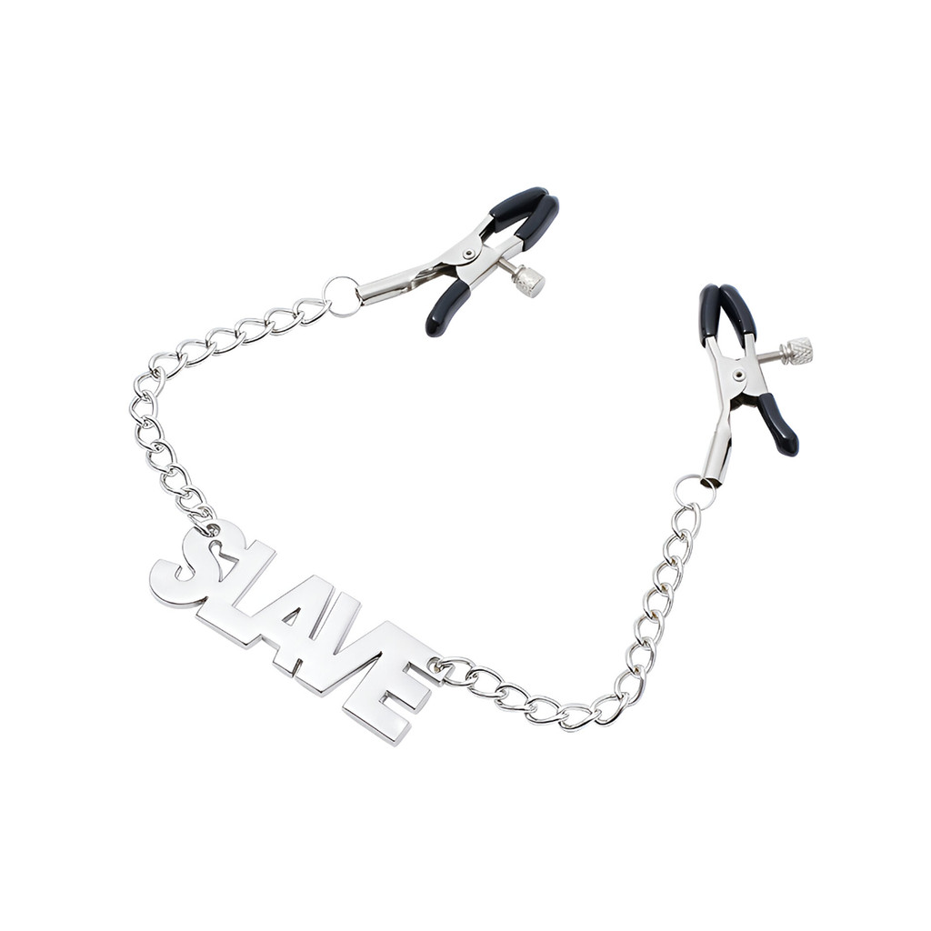 Grampos para Mamilos com Pingente Escrito SLAVE - 3R Import em Oferta na Shopee