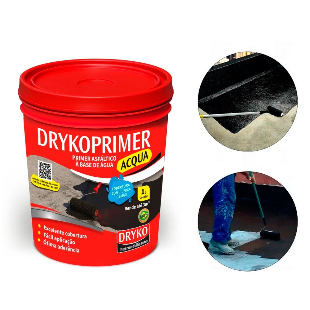 Primer asfáltico 1L para mantas e fitas asfálticas - DrykoPrimer