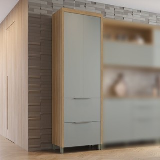 Paneleiro 2 Portas 2 Gavetas Marquesa 70Cm  100% Mdf Nature/Verde em Oferta na Shopee