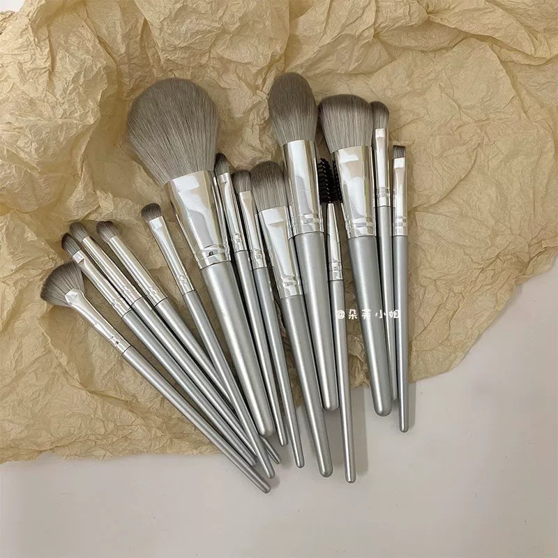 KIT 14  iniciantes, conjunto completo de pincéis supermacios para pó solto, pincéis para blush, pincéis de maquiagem em Oferta na Shopee