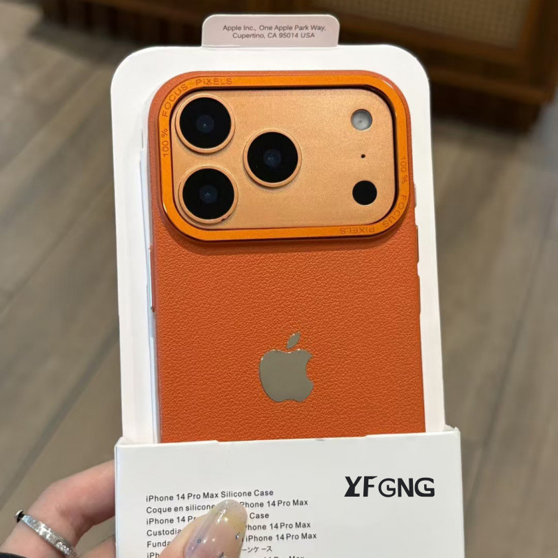 Capa Rígida À Prova De Choque Com Textura De Couro De Luxo Para iPhone 17 16 15 14 13 12 Pro Max