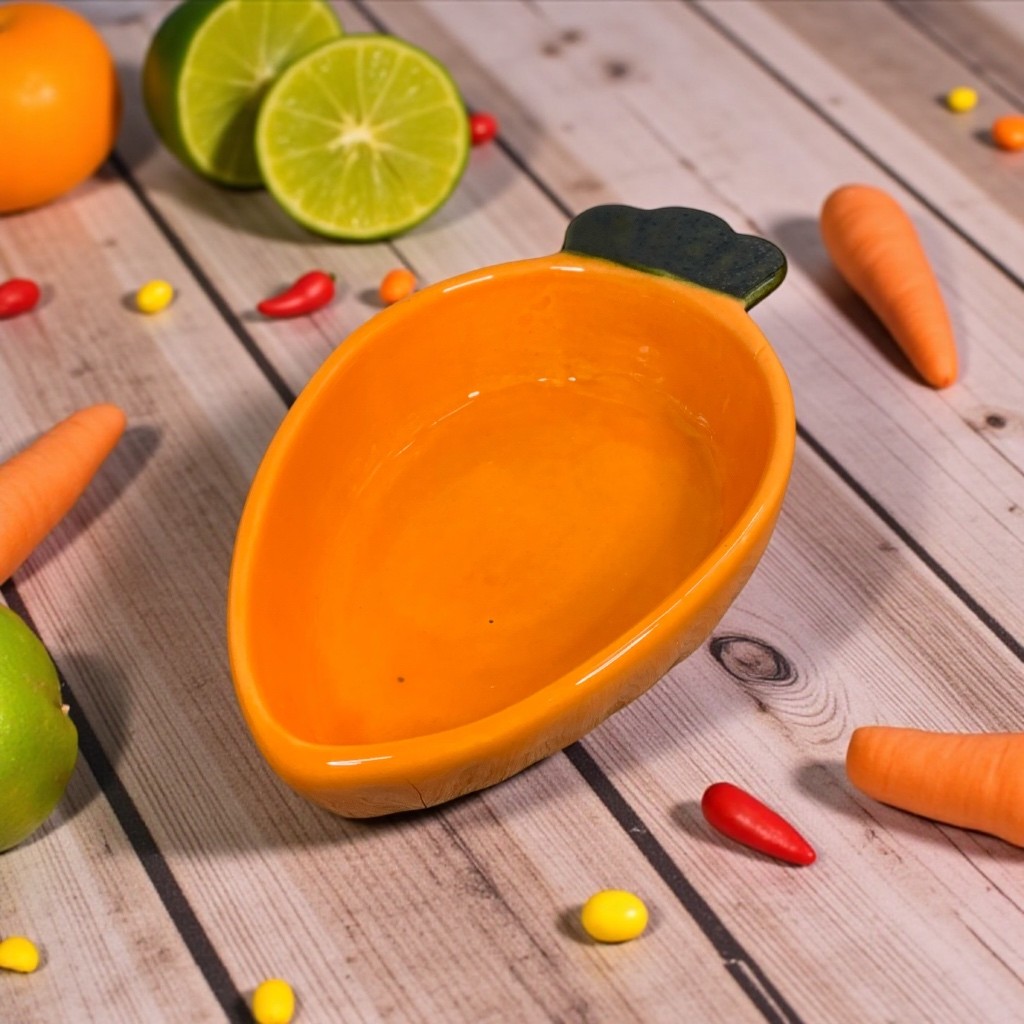 Cenoura Feita de Cerâmica 350ml Para Doces Petiscos Frutas Decorado Presente Coelho