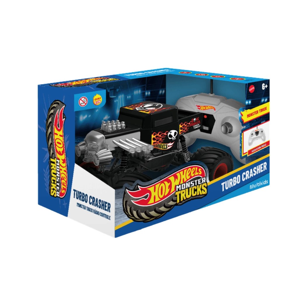Brinquedo Carrinho Monster Truck Turbo Crasher de Controle Remoto Hot Wheels 1:24 Multikids - BR2533 em Oferta na Shopee