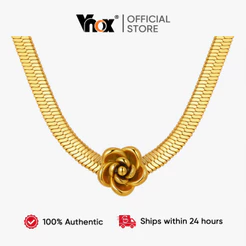 Vnox Ouro Rosa Acessórios Pingente Lâmina Corrente Colar Feminino Meninas De Aço Inoxidável Não Manchar Enviar Namorada