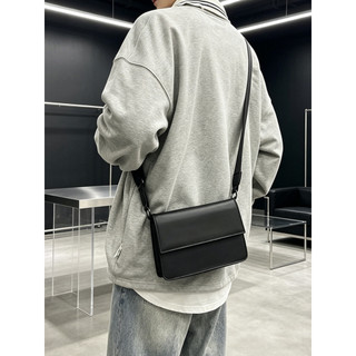 Versão coreana ins estilo unissex masculino feminino couro Flip caixa quadrada saco do mensageiro literário britânico na