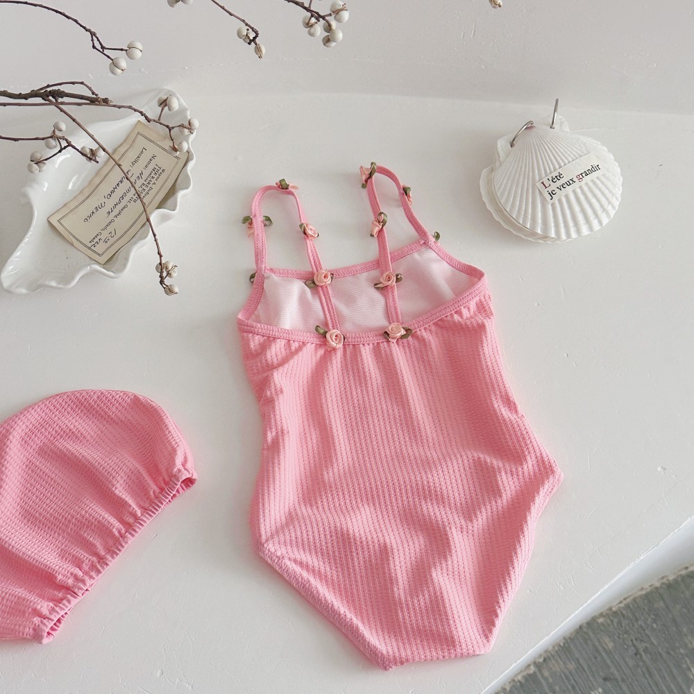 Meninas maiô moda bonito biquíni verão flor de secagem rápida maiô bebê doce estilingue férias maiô