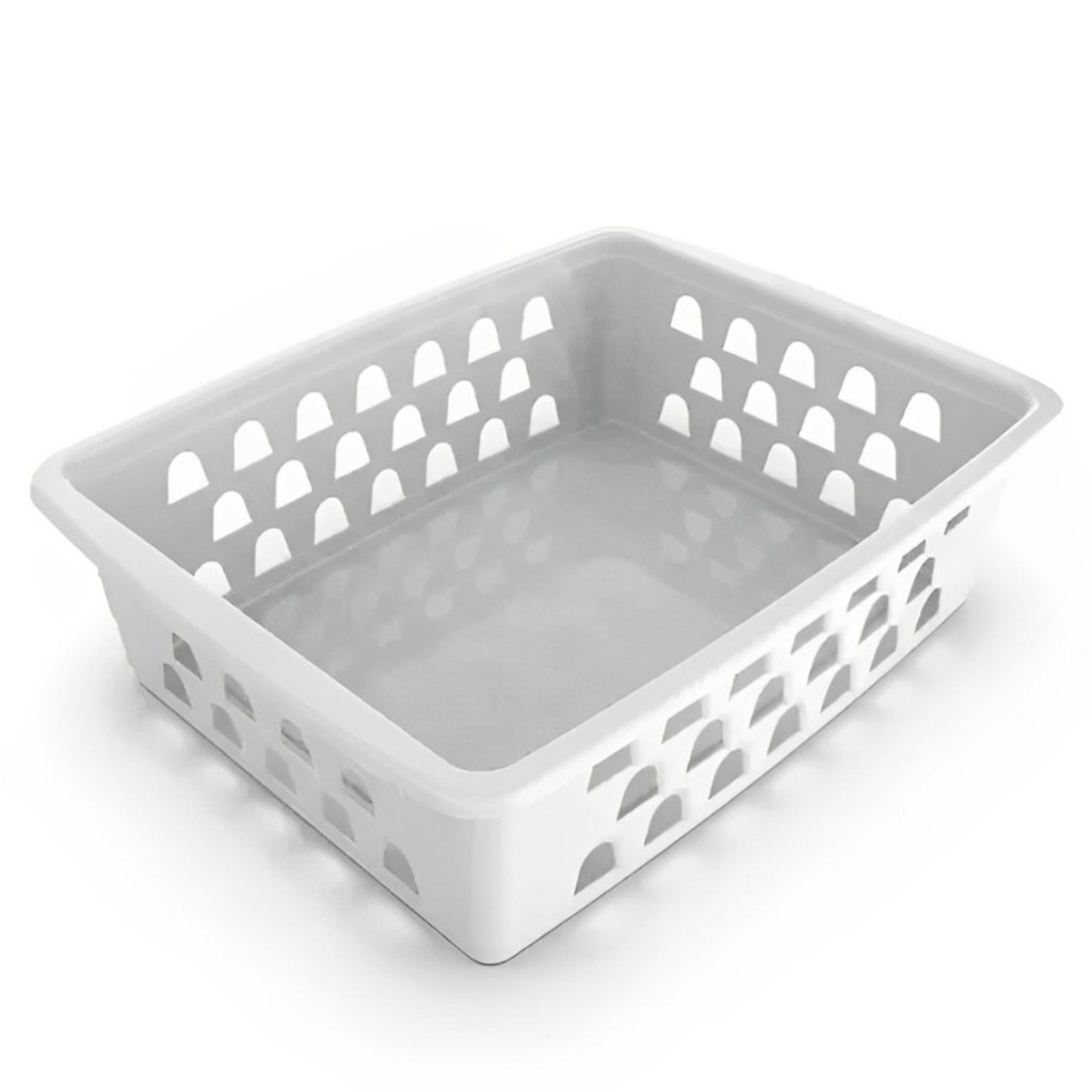 Kit com 10 Cestos Organizadores Multiuso 20x15,5x6,5 Médio Branco