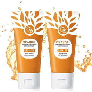 Gel Esfoliante Enzimático Laranja para Rosto e Corpo - Esfoliante Hidratante | Esfoliante Facial Profundo para Todos os 
