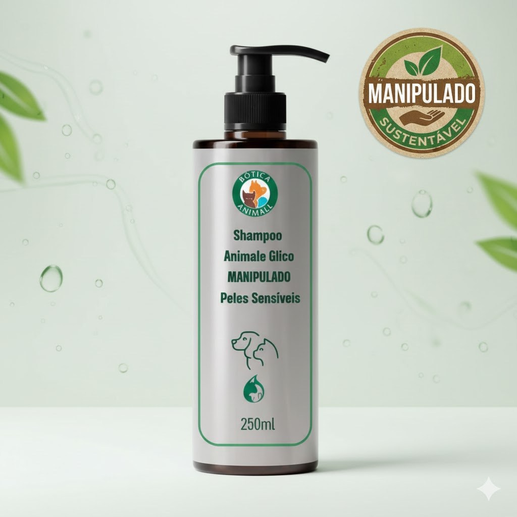 Shampoo Animale Glyco para Cães e Gatos | Botica Animale Petcare | 250ml | Manipulado