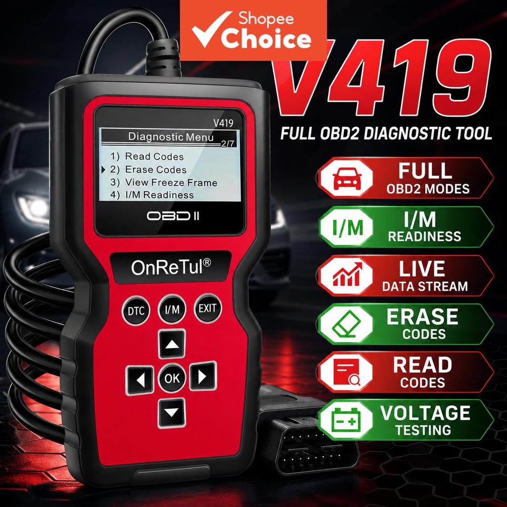 V419 Ferramenta De Verificação De Diagnóstico Detector De Código De Erro Do Motor Leitor De Falhas Para Carros Mais De 2