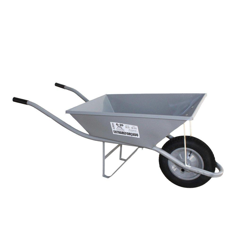 Carrinho de Mão Esfera Extra Forte 60L CH14 - Pneu com Câmara 3,25x8 Cinza