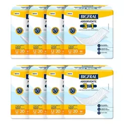 Absorvente Geriátrico Bigfral 3 em 1 - 8 Embalagens com 20 Unidades