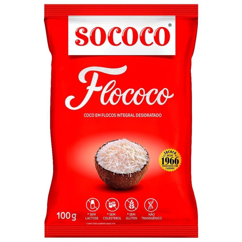 Coco Sococo em Flocos 100g - Embalagem com 24 Unidades