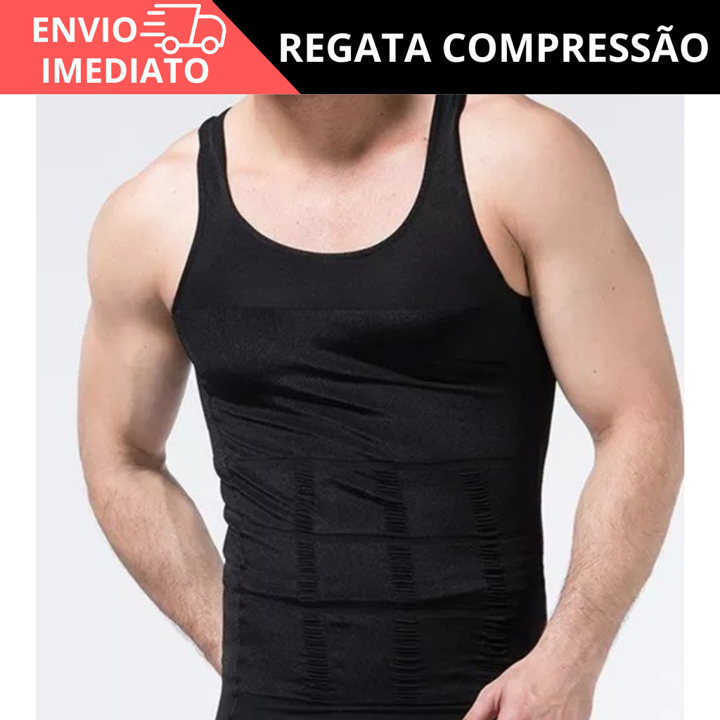 Camisa Compressão Masculina Cinta Modeladora Camiseta Camiseta Regata Modeladora Camiseta de Compressão Elastica