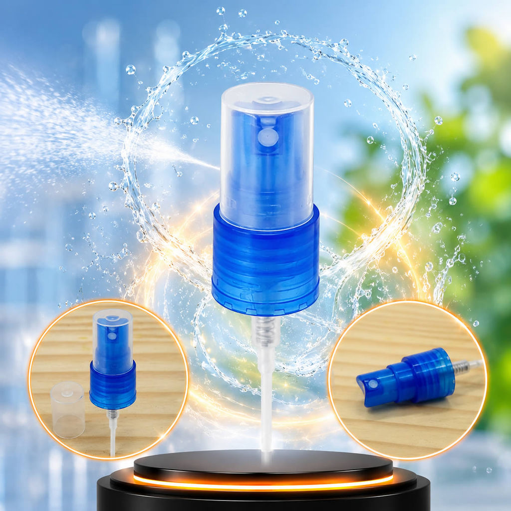 Kit 2 Válvula Spray Lisa AZUL ESCURO R20/410 Borrifador para Cosméticos Perfumaria